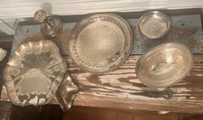 collection of vintage and antique silver-plated serving ware and tableware piece
