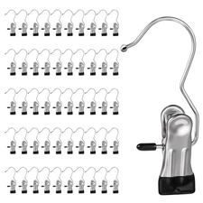 50 Pack Boot Hanger Clips Hooks, Heavy Duty Laundry Hooks with Clips, Portabl...