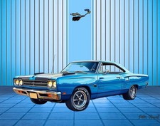 1969 Roadrunner Muscle Car Art Choice Of Photo Tin Sign Mouse Pad Or Framed