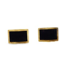 Black Onyx  Gold Cuff Links