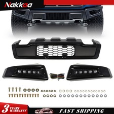 Black Steel Front Bumper For 2015-2017 Ford F150 Raptor Style With Led Lights Black Steel Front Bumper For 2015-2017 Ford F150 Raptor Style With Led Lights
