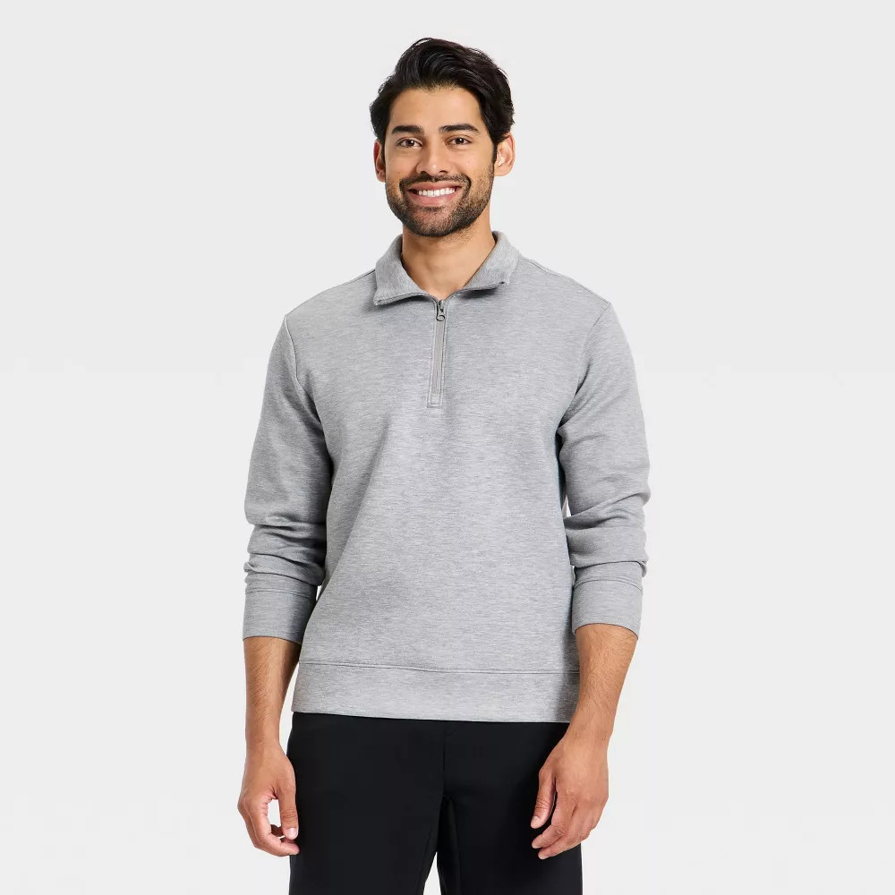 Mens Spacer Half Zip Sweatshirt - All In Motion Heathered Gray XL 1990₽