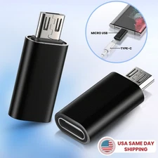 2 pack Type C Female to Micro USB Male Port Converter Charge Data Sync Adapter