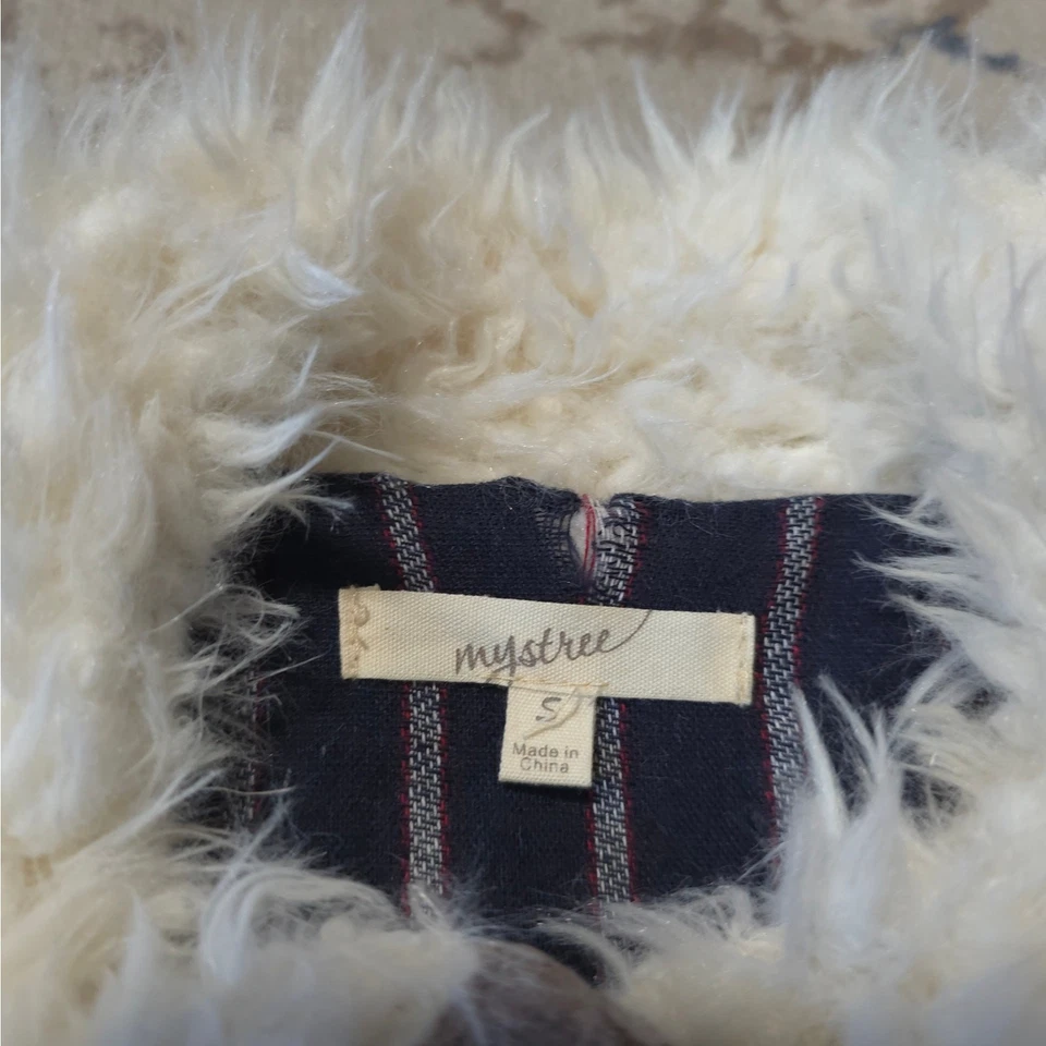 Forro de piel sintética difuso Mystree Antropologie mezcla de algodón/lana para mujer talla S Foto 3 de 4
