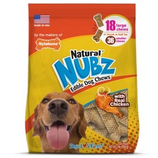 Nylabone Nubz Chicken Dog Chew Treats Large - 30 lbs. 18 Count 