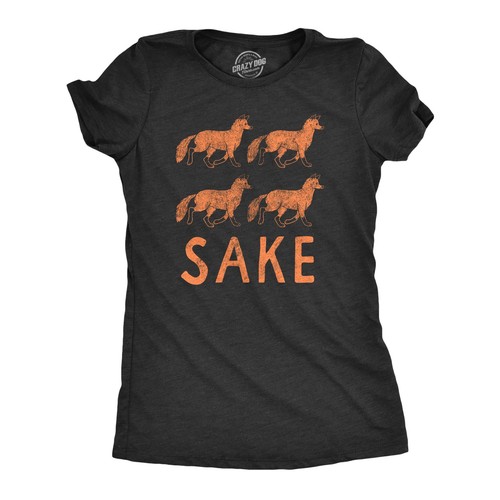 Womens Four Fox Sake T Shirt Funny Sarcastic Play On Words Text Graphic Novelty - 第 1/7 張圖片