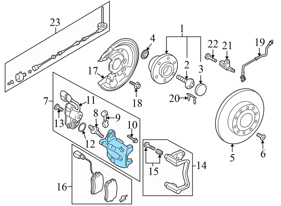 AUDI Q3 QUATTRO 2015 - Pinza de freno trasera derecha/motor 5N0615404 Foto 4 de 4