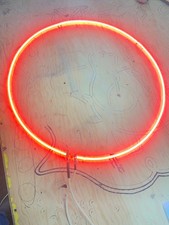 Vintage Large Electric Neon Clock Tube Clear Red 26 38 Inch 12 Spacing