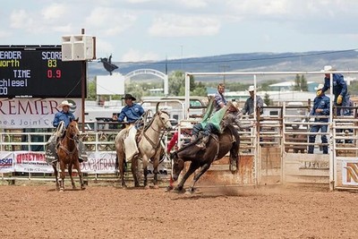 Photo:Laramie Wyoming 2015 Jubilee Days Rodeo Bucking Bronco Cowboy Fails