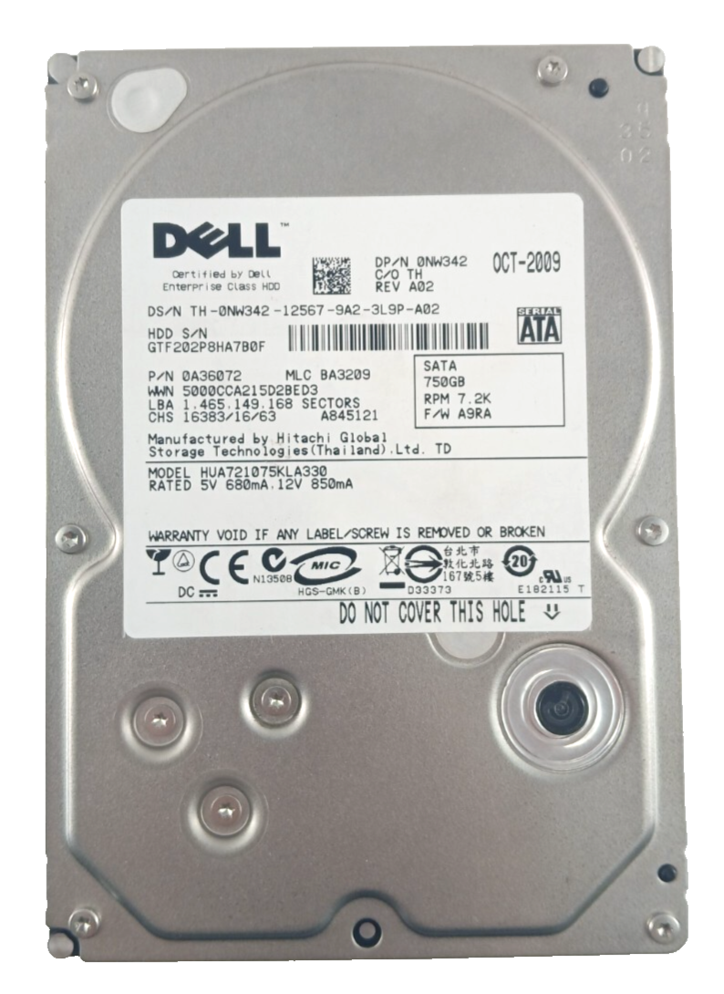 750GB SATA 3.5"" 7200RPM 3Gbs HDD - HUA721075KLA330