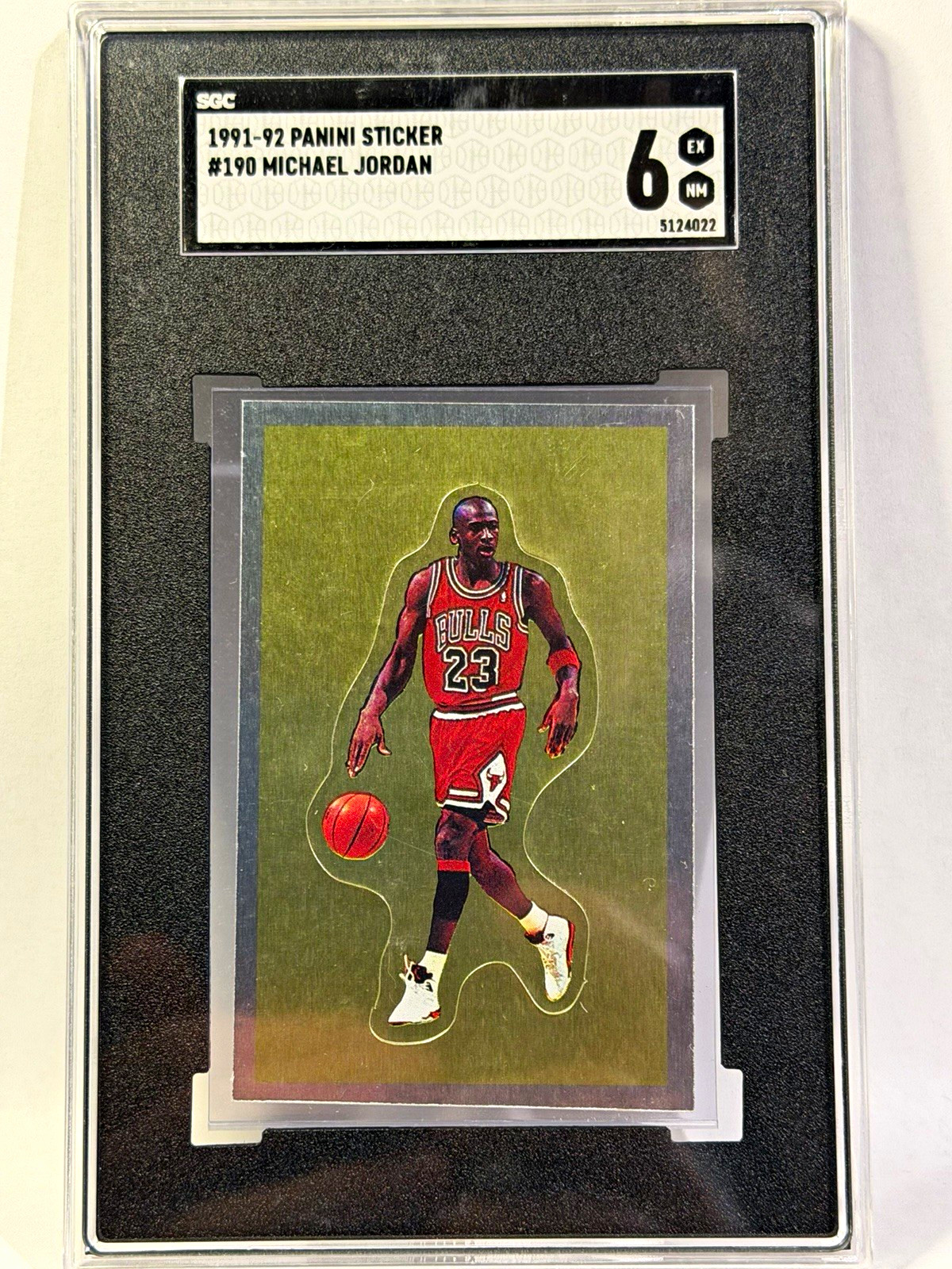 Panini 1991-92 Sticker #190 Michael Jordan POP 9 SGC 6