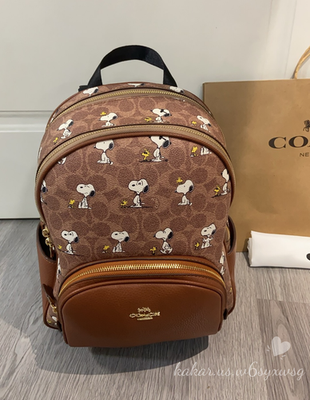 Coach X Peanuts Snoopy Court Backpack Signature Canvas CBM25