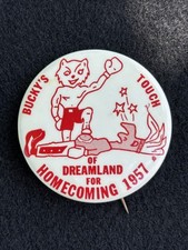 1957 University of Wisconsin Badgers Homecoming Pin Pinback Button (2.25