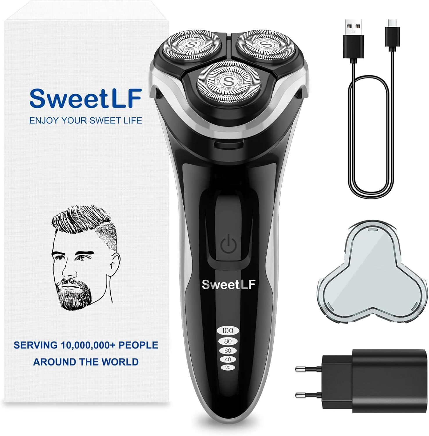 OFFERTA 2025: Rasoio Elettrico Barba Uomo - Carica Rapida e Testine 4D