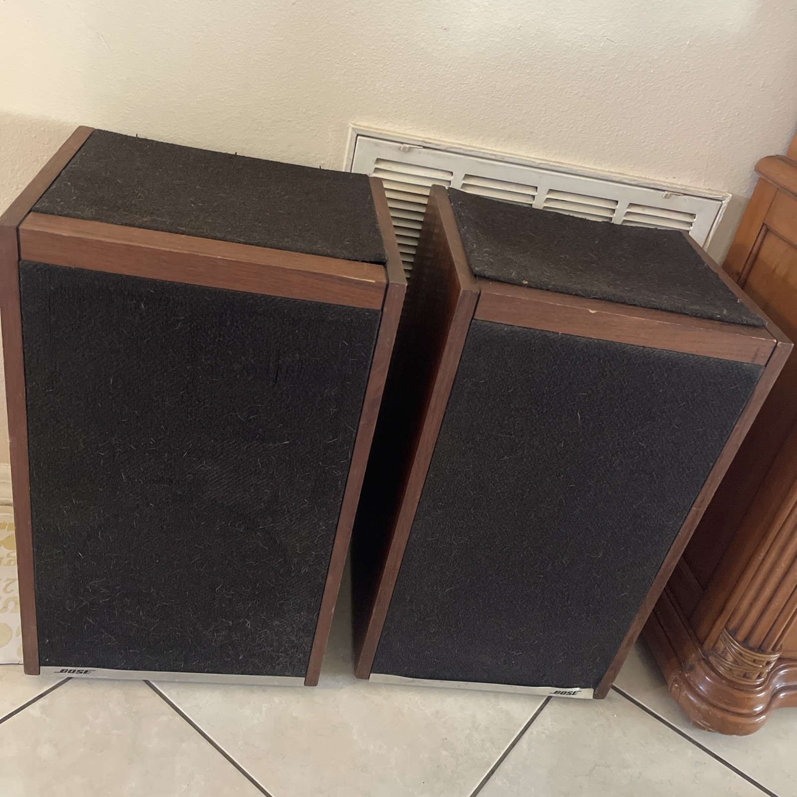 Vintage Bose 601 Series I Speakers 1977 Pair Walnut Cabinets
