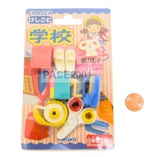 Iwako School Supply 7 Piece Erasers Set Pink Version