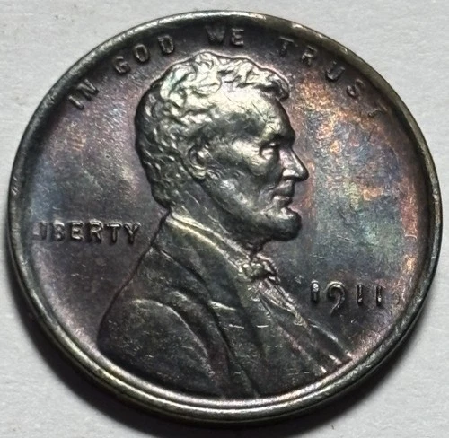 1911 Lincoln Wheat Cent — Uncirculated MS BN Toned 🌈  Purple