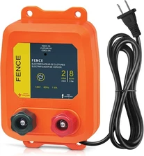 Electric Fence Charger PE2 0.10 Joule, 2-Mile/ 8 Acres Plug in Electric Fence Ch
