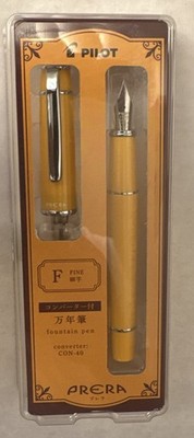 Pilot Prera Fountain Pen Warm Yellow Fine Nib P-FPR-1-WY-F w/ CON-40 Converter