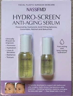 4 NassifMD Hydro-Screen Anti-Aging Serum  2 Bottle - 2 Oz And 1.0 Oz Set Of 4