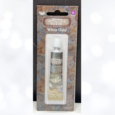 Prima Finnabair METALLIQUE WAX  Mixed Media Art Alchemy WHITE GOLD