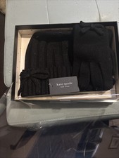 Kate Spade Hat And Glove Set - NEW - Black - 1 Size