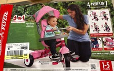 Radio Flyer 4-in-1 Stroll 'N Trike - Pink: Steel Frame, Adjustable Seat Open Box