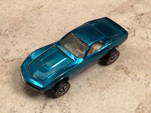 Original Hot Wheels Redline - Late Aqua US Custom Corvette!! - Free Shipping!!