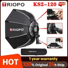 US TRIOPO KS2-120 120cm Foldable Flash Octagon Softbox With S Bracket Hand Grip