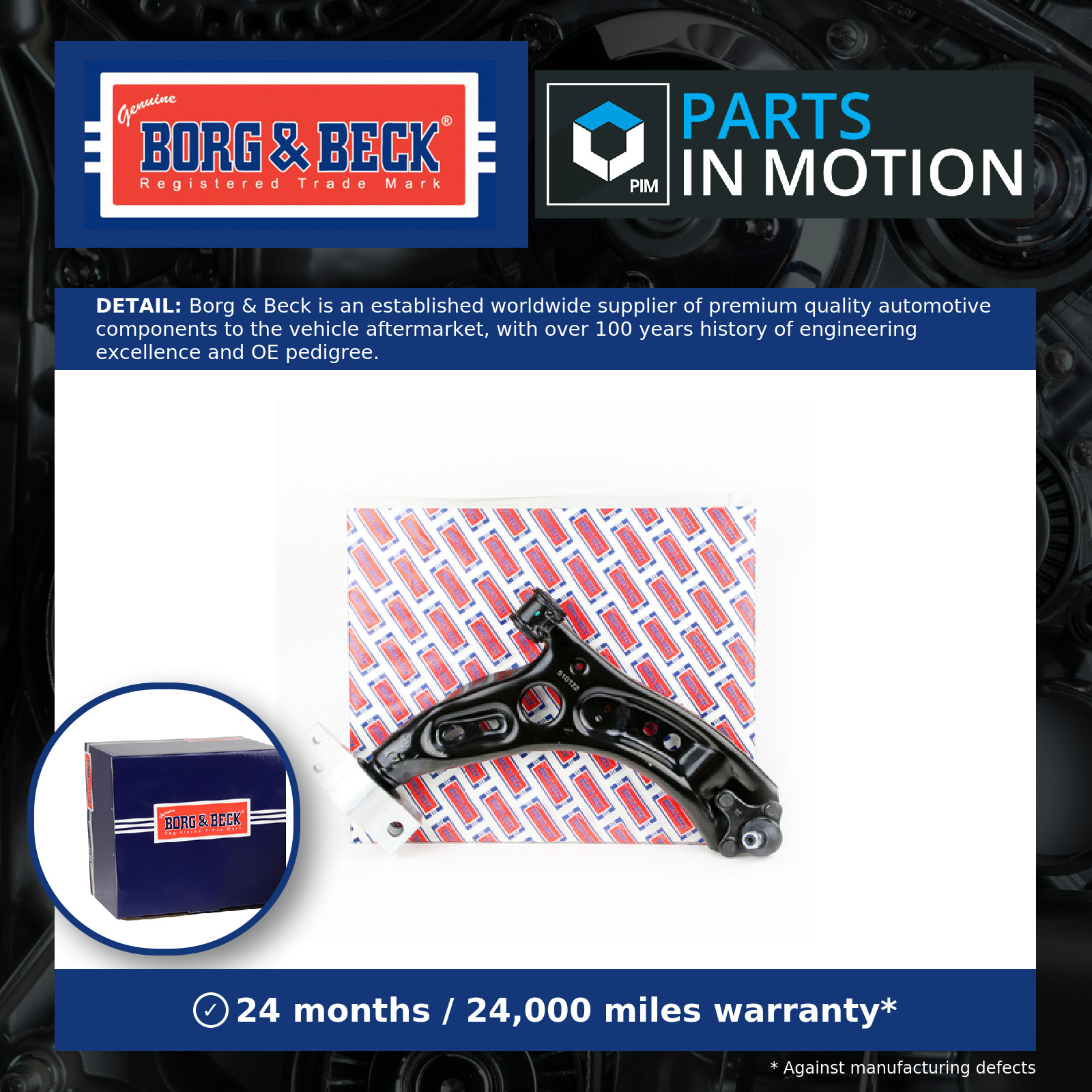 Wishbone / Suspension Arm Front Right BCA7046 Borg & Beck Track Control Quality