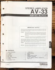Yamaha AV-33 Amplifier Service Manual Original 
