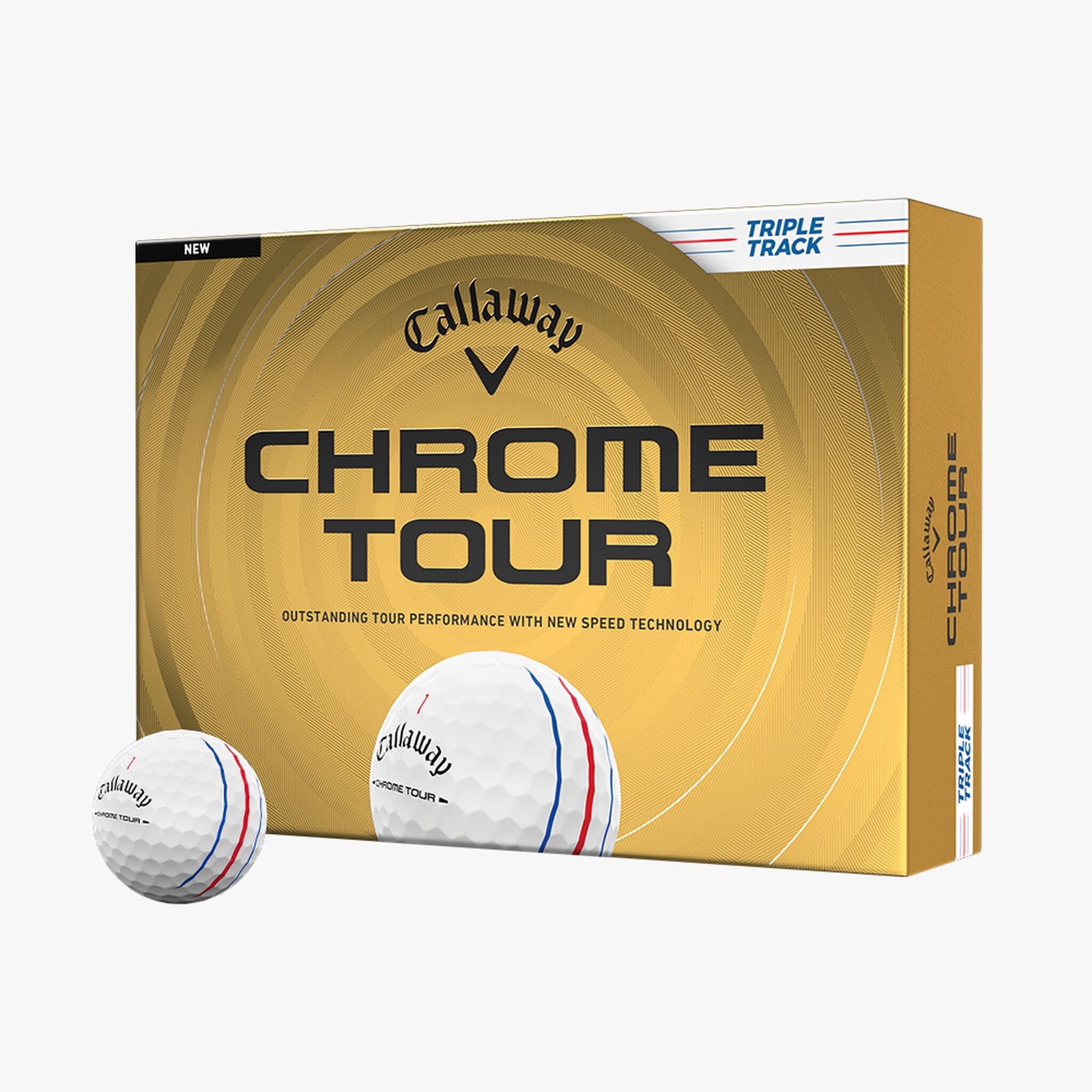 Callaway 2026 Chrome Tour Triple Track Golf Balls, Men's, White