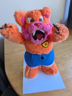 Vintage 1986 Tonka Werebears Growler Plush Bear Monster Soft Toy with Shorts