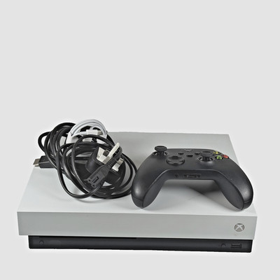 Microsoft Xbox One X 1TB Robot White Spielekonsole Controller & Kabel GUTER ZUSTAND