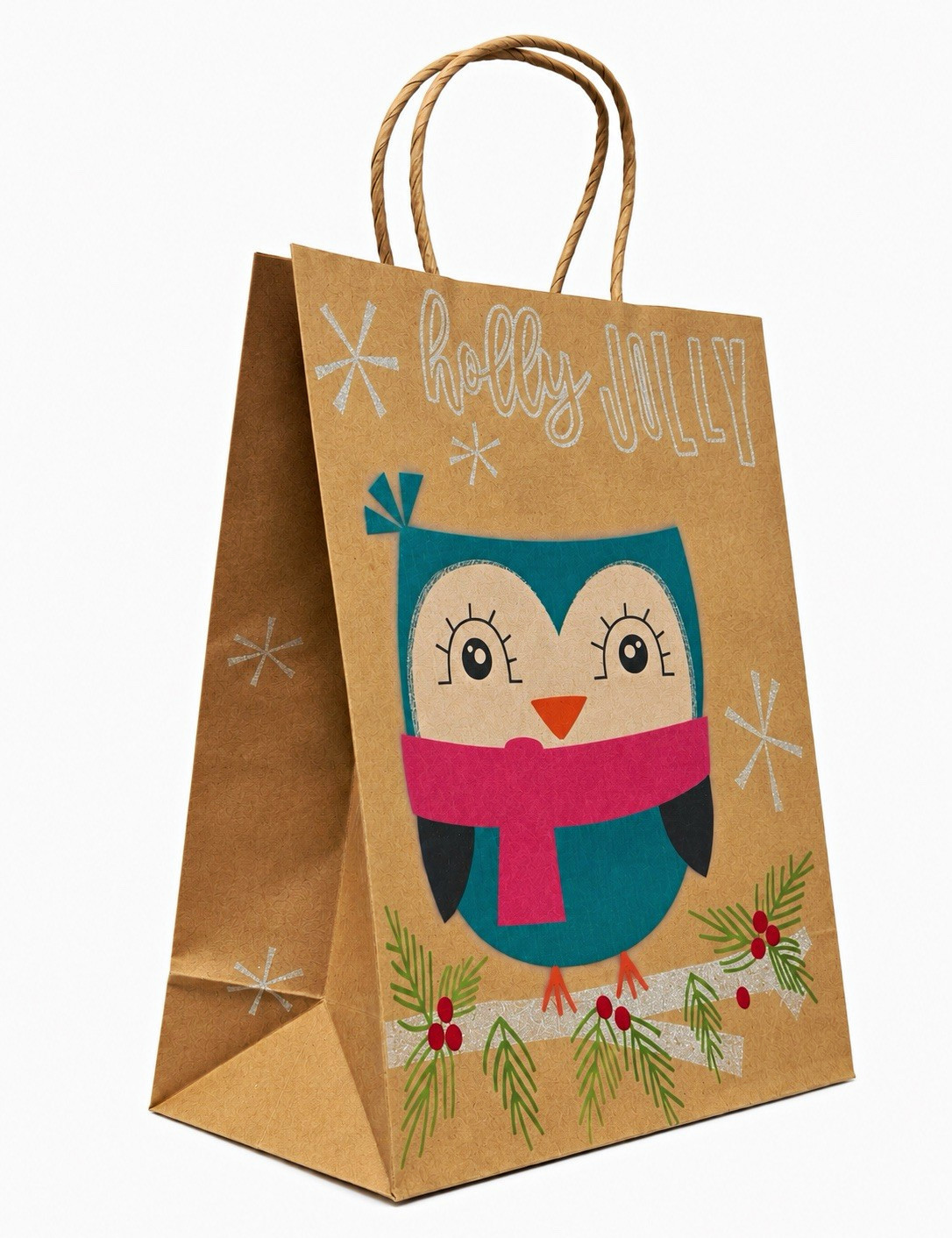 Weihnachts-Geschenktüte Eule Holly Jolly, 24 Stück, Lindy Bowman