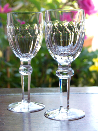 Waterford Crystal Curraghmore White Wine Glasses Pair Vintage, 6 1/4" Tall - Picture 2 of 4