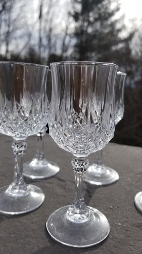 Elegant Cristal D'arques France Crystal Cordial Glasses Set Of 5 Diamond Cut - Picture 6 of 20