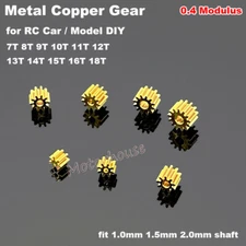 0.4 Modulus Metal Brass Copper Gear 7-16/18T Toy RC Car Transmission Pinion Gear