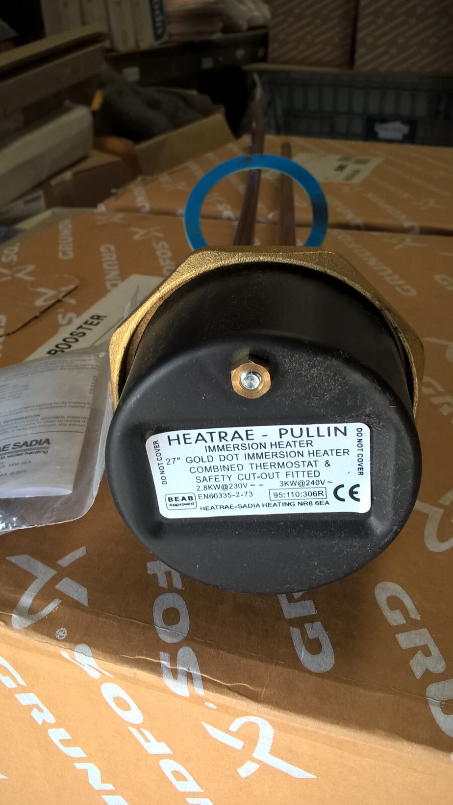 Heatrae Sadia 95110306R 27u0026#034; Gold Dot Immersion Heater With RDT  Thermostat | eBay