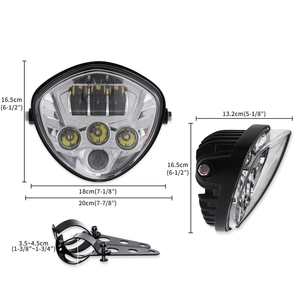 Faro LED delantero cromado para motocicleta K75 K100 R18 R9t R1150R Cafe Racer 7"" Foto 2 de 4