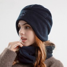 Mens Womens Winter Beanie Hat Scarf Set Knit Ski Cap Neck Warmer