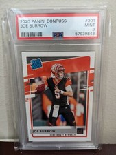 2020 Panini Donruss,JOE BURROW Rated Rookie, PSA 9 Mint #301, Bengals