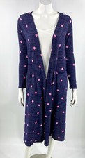 LuLaRoe Sarah Cardigan Sweater Size Small Blue Pink Polka Dot Long Side Pockets
