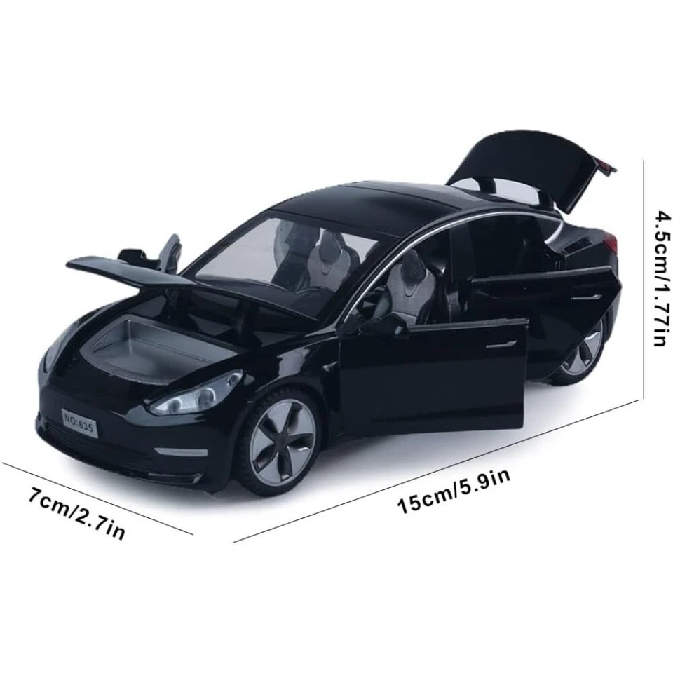 Vehículo de juguete fundido a presión modelo de coche de aleación Tesla modelo 3 escala 1:32 para regalo de colección Foto 2 de 4