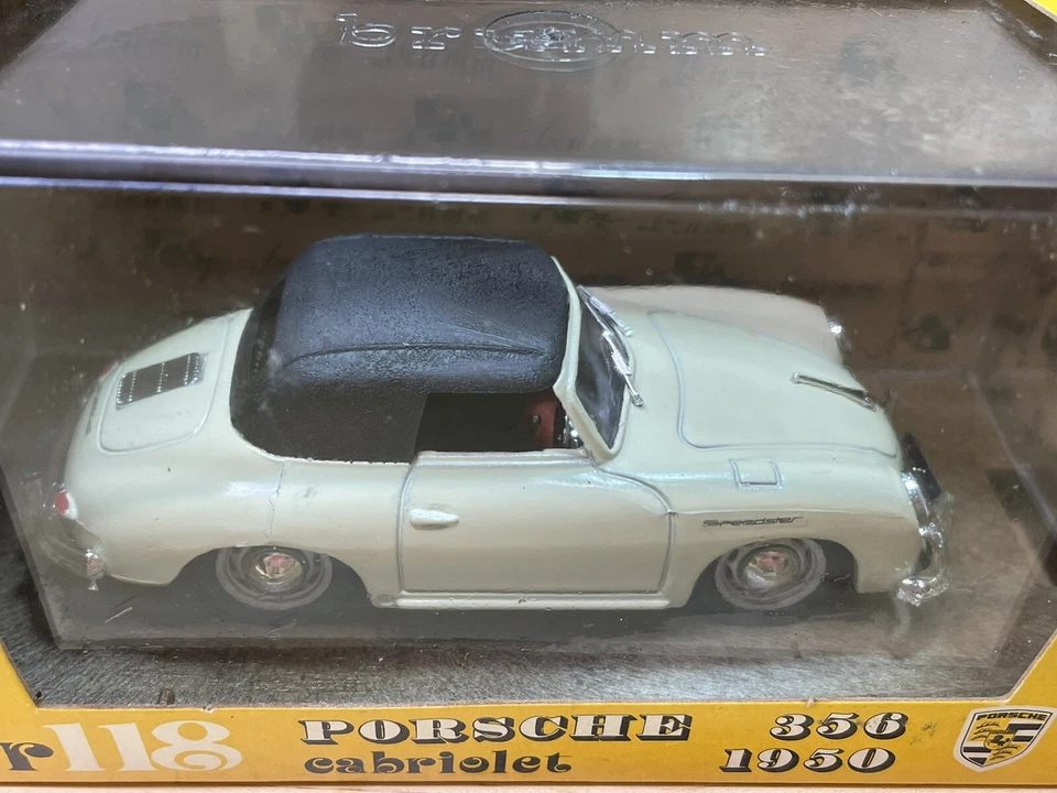 Coche modelo diecast Brumm Oro r118 1950 Porsche 356 Cabriolet Italia escala 1:43 Foto 2 de 4