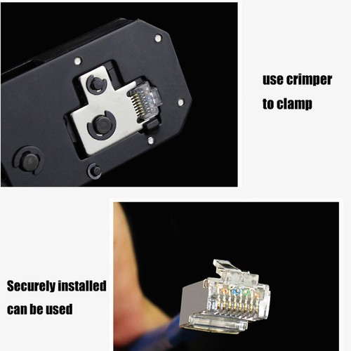Conector Cat6 rj45 de dos piezas Enchufe de red cat6 tipo split stp metal blindado - Imagen 12 de 12