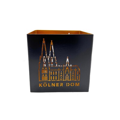 Windlicht Köln Metall Teelicht Dom Cologne viereckig Souvenir Germany