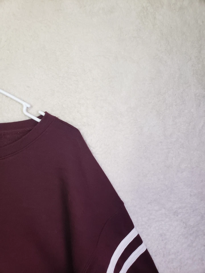 Forever 21 + 女式运动衫 3X 勃艮第条纹棉混纺短套衫 — 第 3/4 张图片