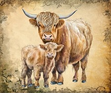 CUTE HIGHLAND COWS CALF 1 COMPUTER MOUSE PAD 9 X 7
