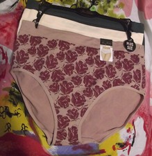 3 NEW PRIMA VALENTINA 877066X FL/BLS/GN MF PLUS SIZE SEAMLESS BRIEF PANTIES 3X